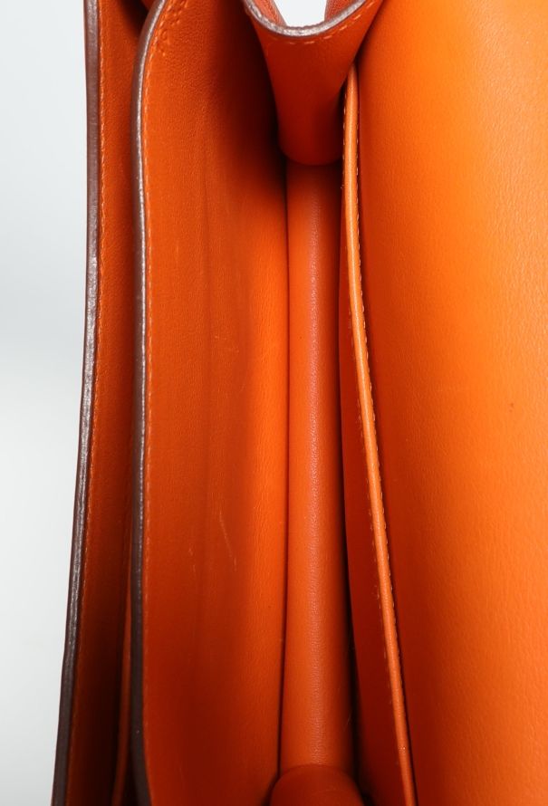 Hermès Orange H Swift Constance 18 - 11
