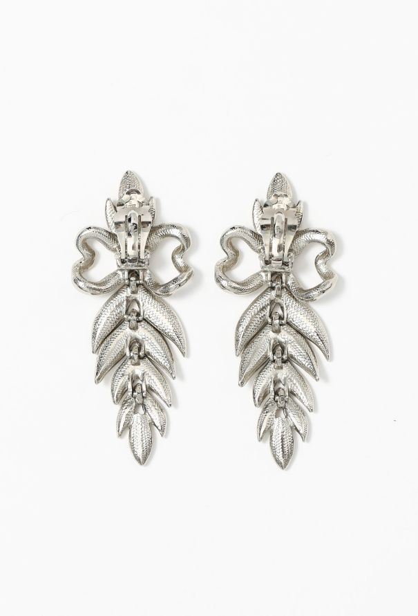 Saint Laurent Vintage Strass Pendant Clip Earrings - 3