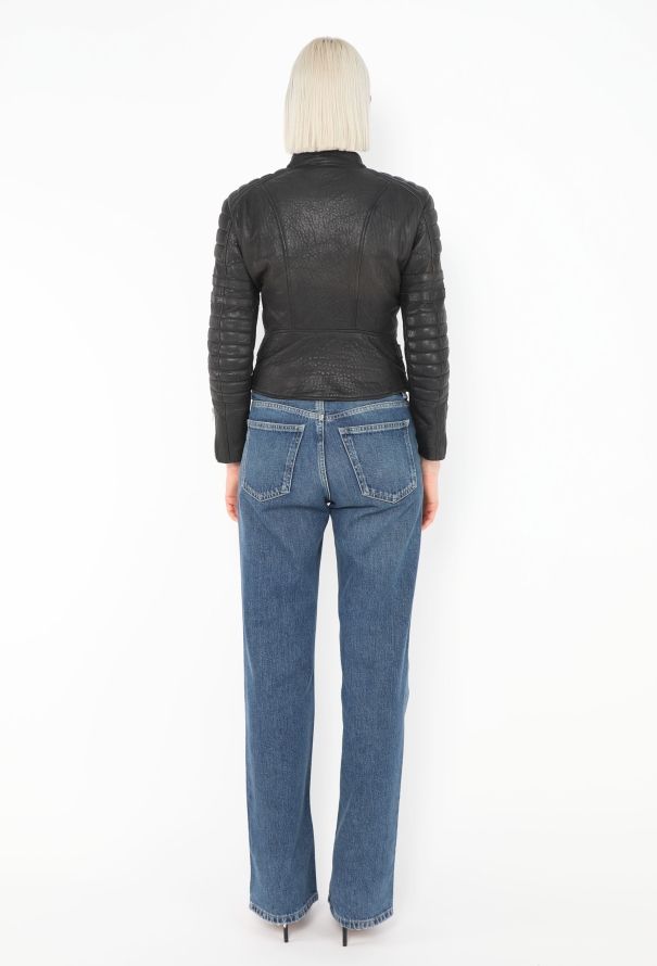 Céline Distressed Lambskin Biker Jacket - 5