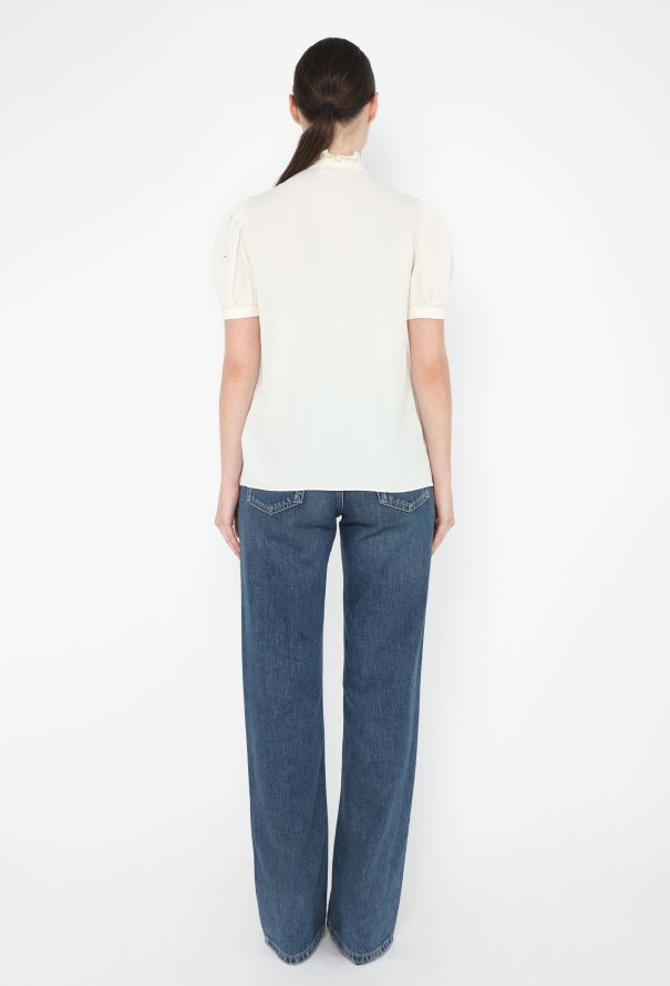 Céline 2020 Silk Ruffled Trim Blouse - 4