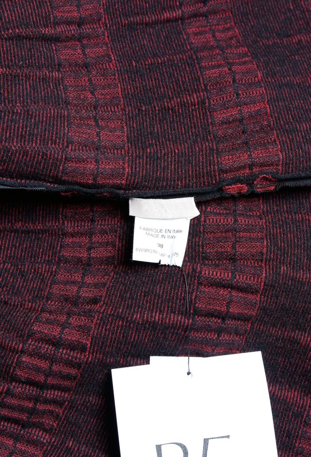 Alaïa Textured Skater Dress Burgundy red - 4