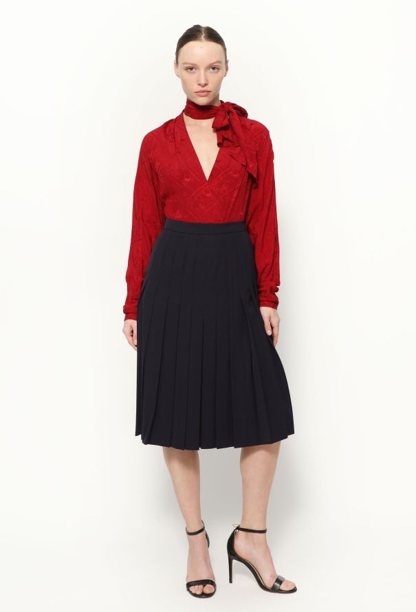 Hermès '80s Silk Lavallière Skirt Ensemble - 4