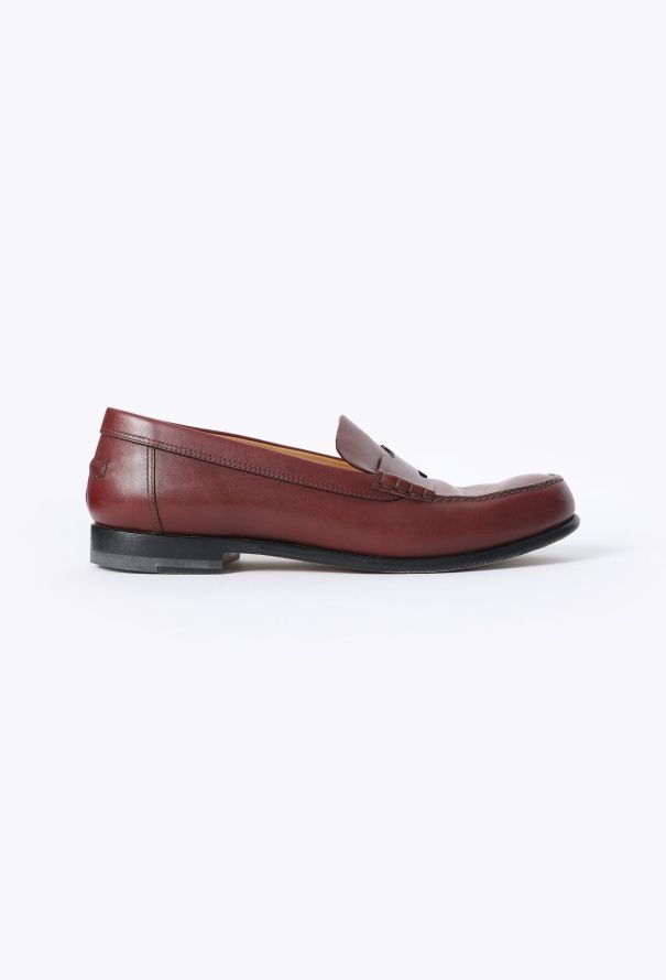 Hermès Burgundy Kennedy Loafers - 1