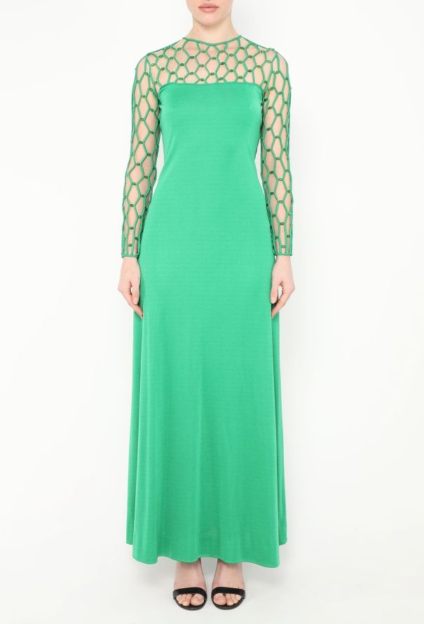Azzaro RARE Couture 1971 Beaded Silk Gown - 4