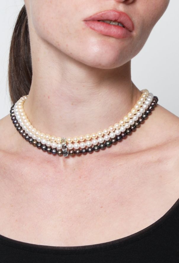 Vintage Fine Jewelry STUNNING Layered Row Pearl Necklace - 3