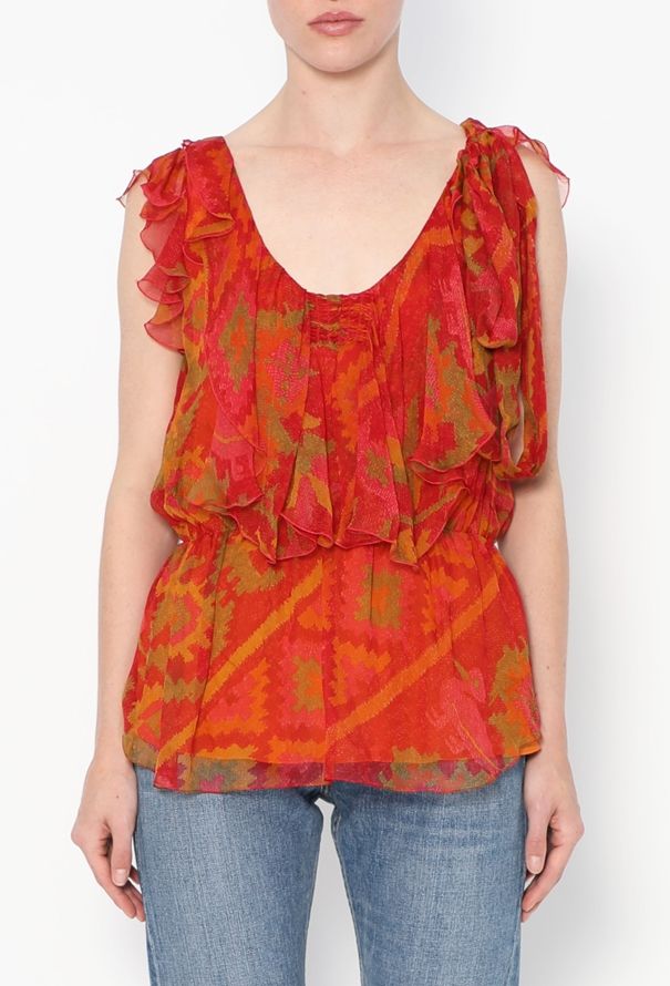 Dior 2006 Ruffled Chiffon Top - 1