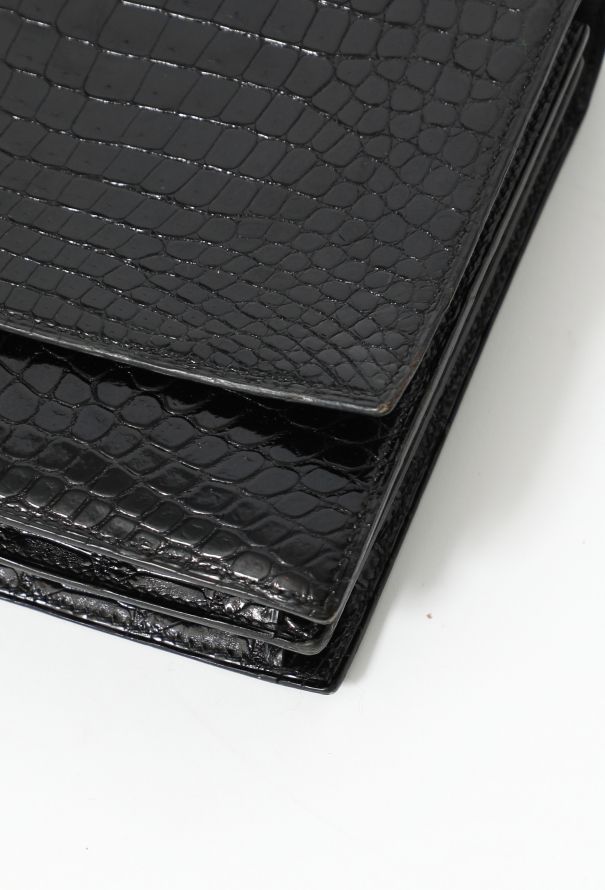 Hermès '60s Black Porosus Egée Bag - 7