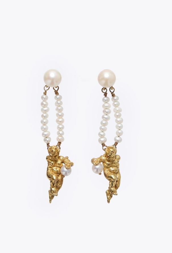 Modern Fine Jewelry Germano Gioielleria 18k Yellow Gold & Pearl Earrings - 3