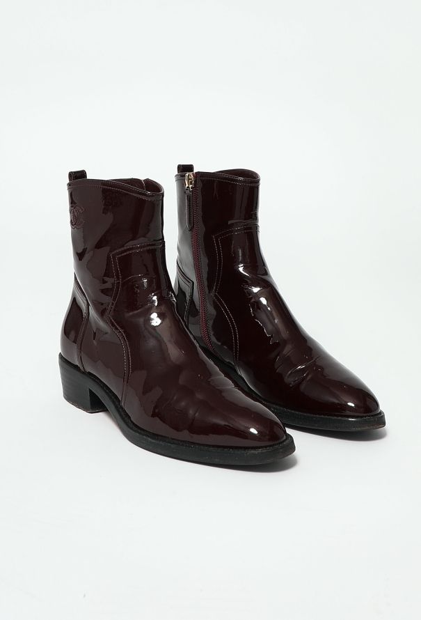 Chanel 2019 Patent 'CC' Boots - 2