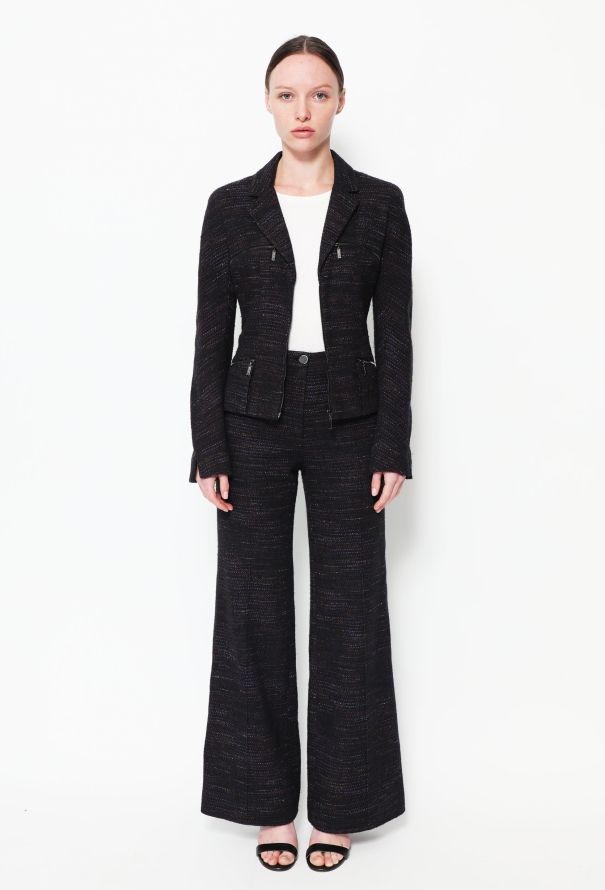 Chanel Tweed Zip Jacket & Trouser Ensemble - 2