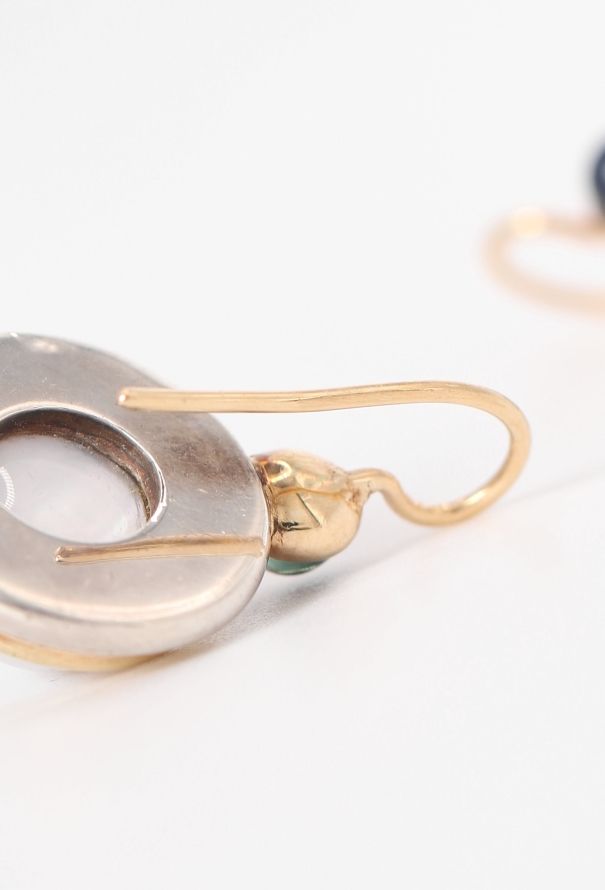 Vintage Fine Jewelry 18k Yellow Gold, Sapphire & Pearl Earrings - 6