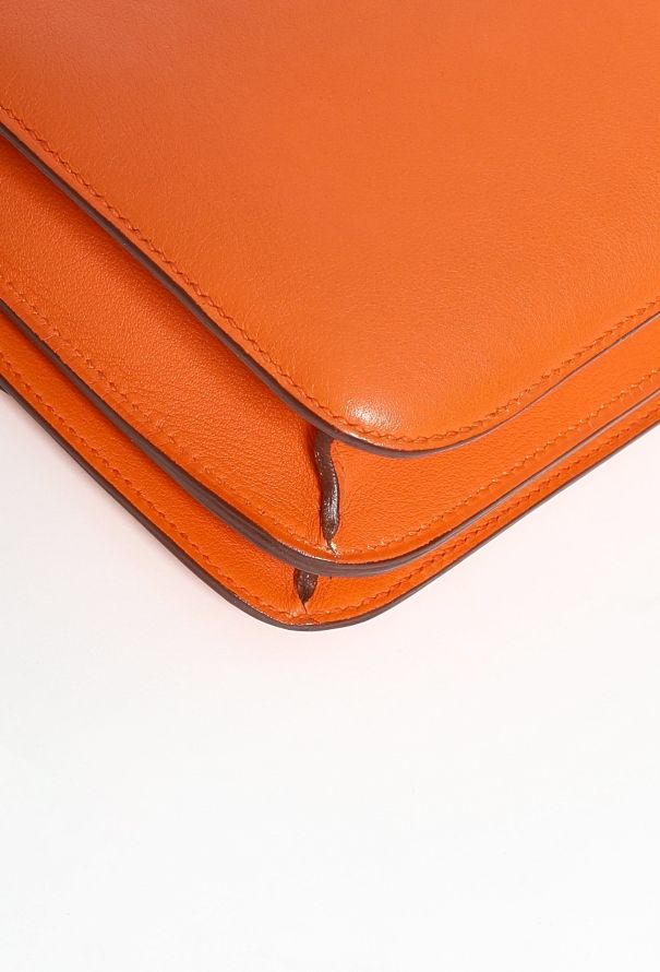 Hermès Orange H Swift Constance 18 - 9