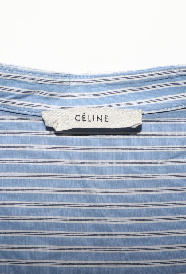 Céline Pinstripe Cotton Tunic Shirt - 5