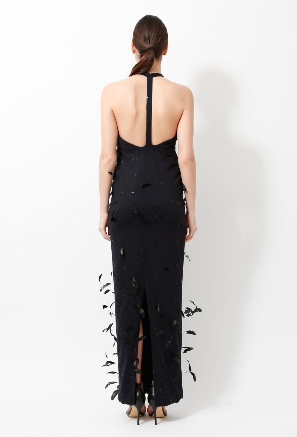 90s Stephen Sprouse Feather Gown - 5