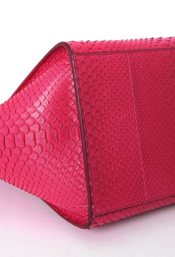 Céline Fuchsia Python Trapeze Bag - 10