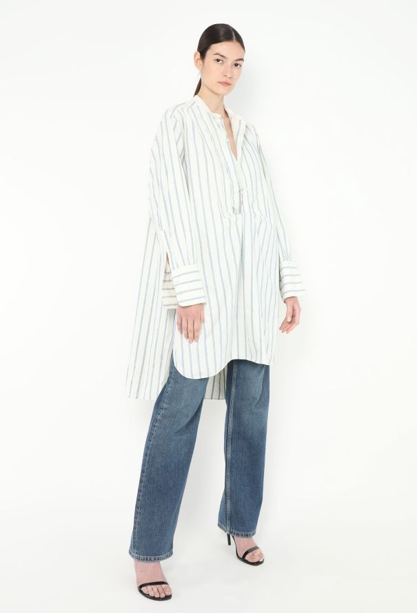 Oversized Striped Cotton Tunic - 4