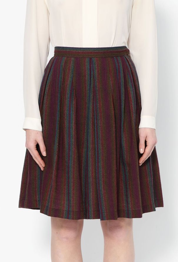 Saint Laurent Early '70s Pleated Wool Skirt - 2