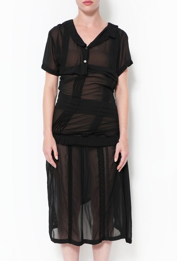 Junya Watanabe Asymmetrical Pleated Zip Dress - 3