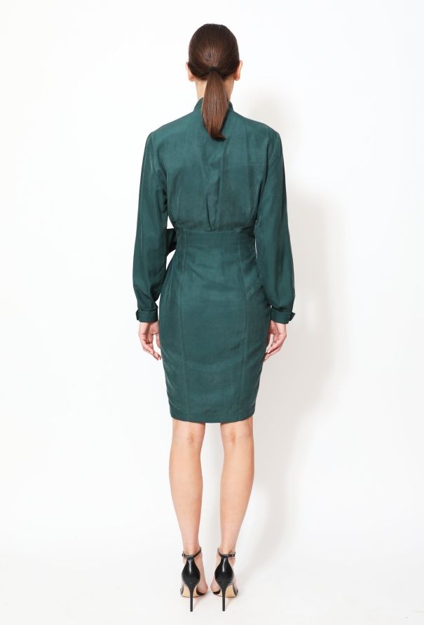 Thierry Mugler Early '90s Asymmetrical Buckled Silk Dress - 5