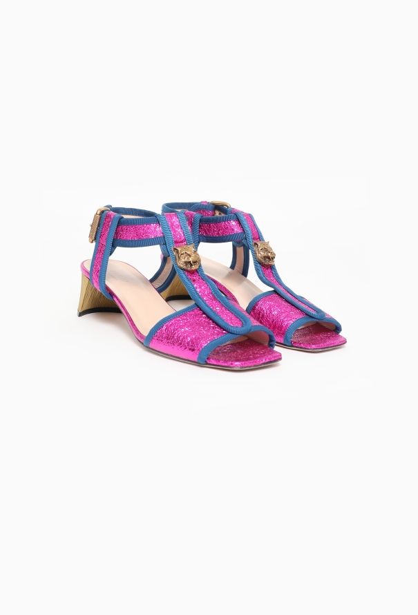 Gucci Metallic Panther Sandals - 3