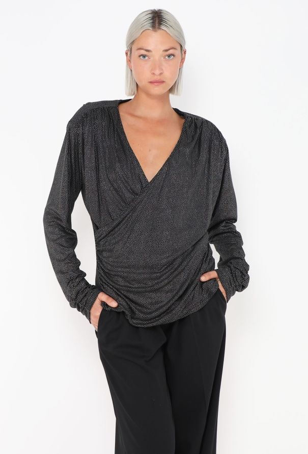 Saint Laurent Vintage Studded Draped Blouse - 2