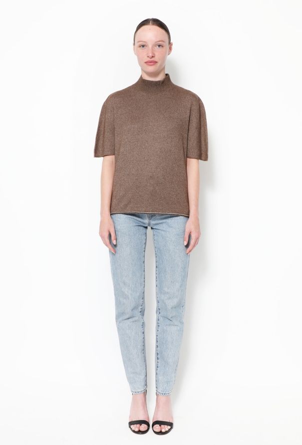 Chanel F/W 1998 Cashmere Pearl Trim Top - 3