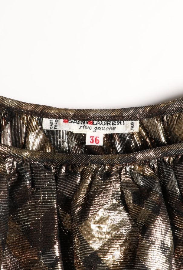 Saint Laurent Vintage Metallic Ruffled Blouse - 4