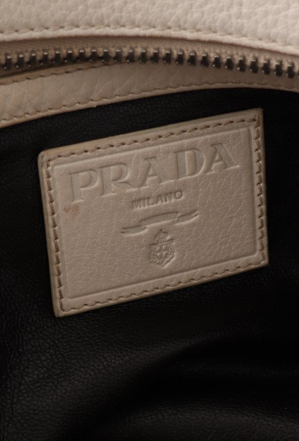 Prada Large White Calfskin Bag - 12