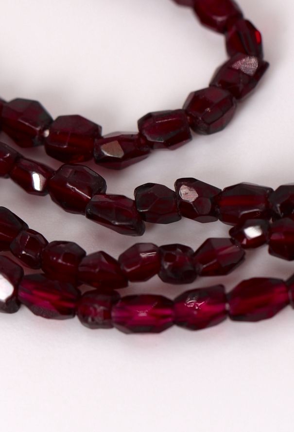 Vintage Fine Jewelry 18k Yellow Gold & Almandine Choker Necklace - 5