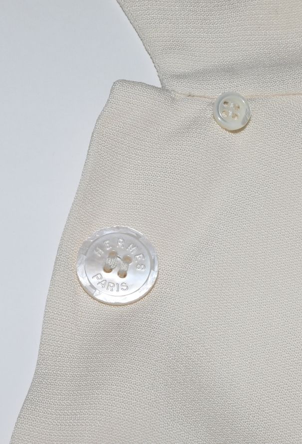 Hermès '90s Fluted Silk Blouse - 6