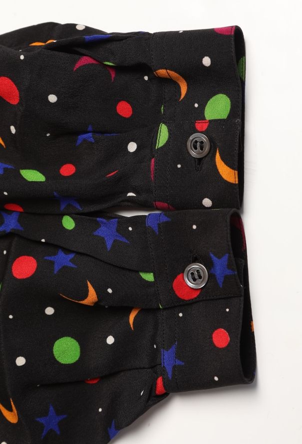 Saint Laurent S/S 1979 Cosmic Print Silk Blouse - 8