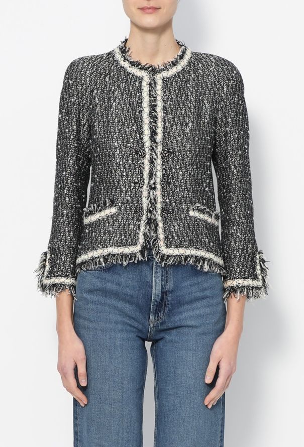 Chanel 2005 Iridescent Frayed Tweed Jacket - 1