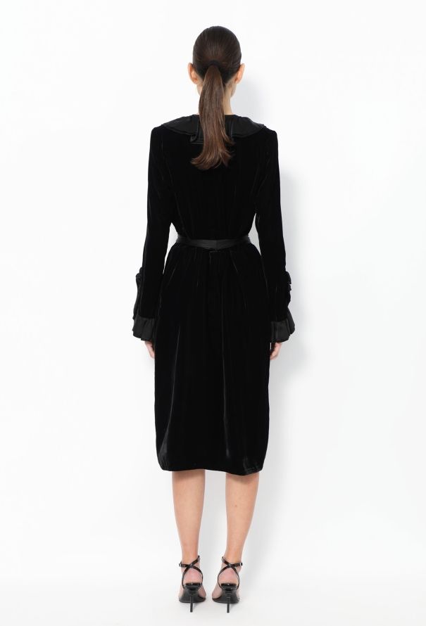 Saint Laurent COLLECTOR F/W 1982 Ruffled Velvet Dress - 6