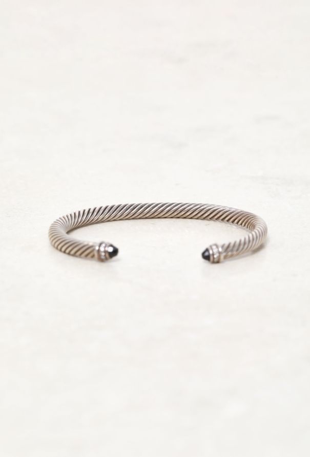 Vintage Fine Jewelry David Yurman Silver, Diamond & Onyx Bangle - 2