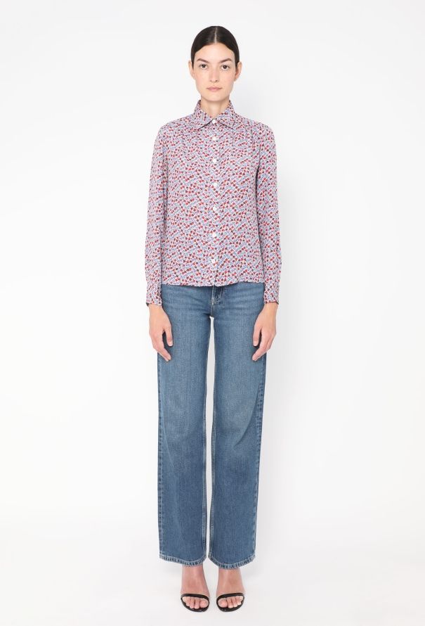 Céline '70s Printed Silk Blouse - 4