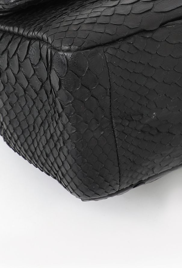 Chanel Matte Python 2.55 Jumbo  So Black Flap Bag - 10