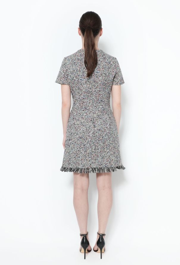 Dior Woven Frayed Trim Dress - 3