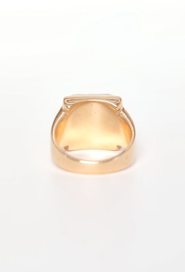 Vintage Fine Jewelry 18k Yellow Gold & Peridot Signet Ring - 5