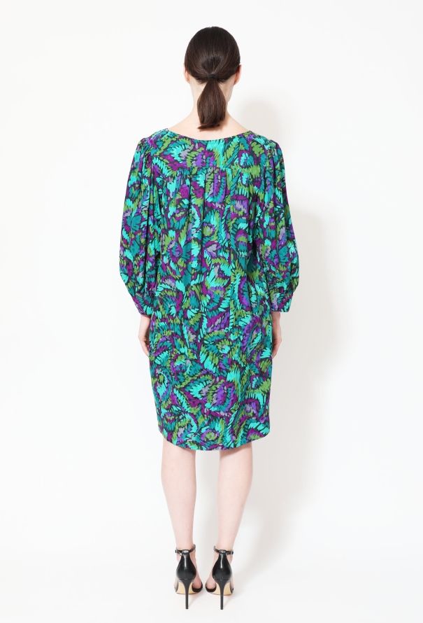 Saint Laurent 70s Graphic Crêpe Tunic Dress - 4