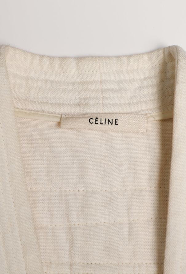 Céline S/S 2011 Belted Linen Kimono Vest - 7