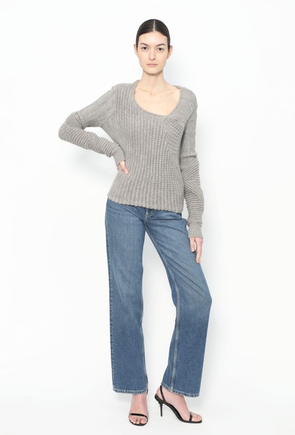 Balenciaga F/W 2004 Ribbed Herringbone Sweater - 4