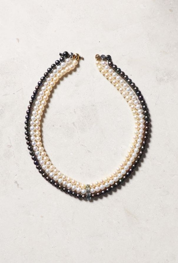 Vintage Fine Jewelry STUNNING Layered Row Pearl Necklace - 2