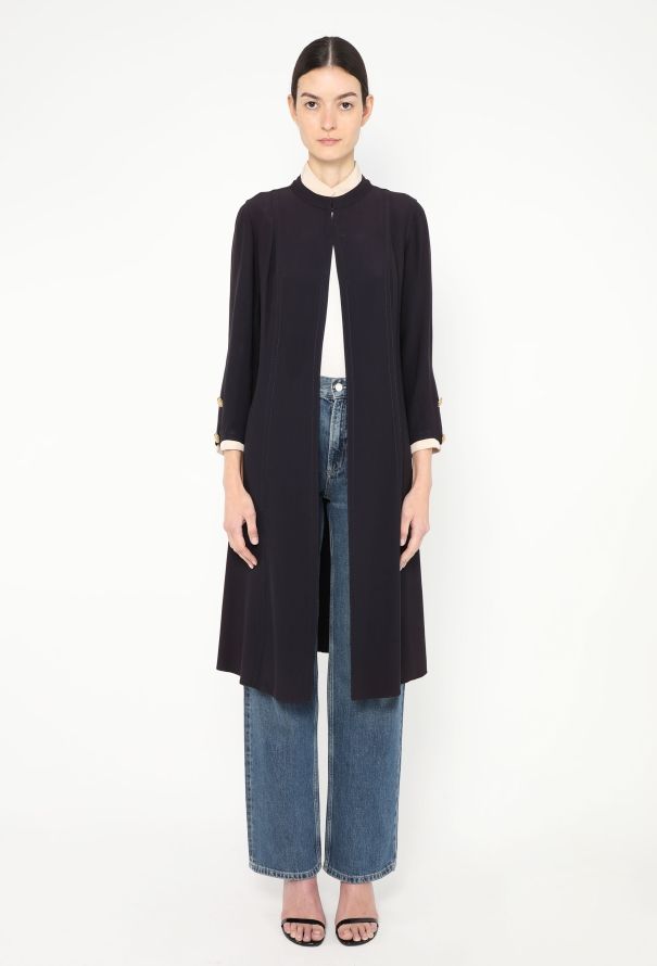 Chanel Haute Couture 1975 Bicolor Silk Emblem Coat - 1