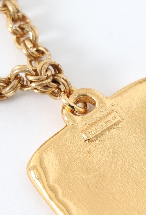 Saint Laurent Vintage Hammered Logo Sautoir - 7