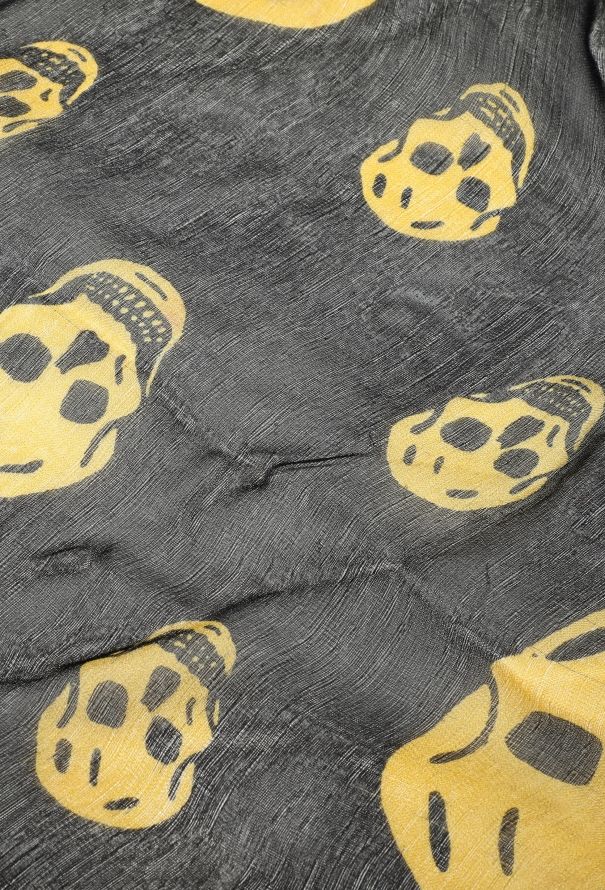 Alexander McQueen Early 2000s Chiffon Skull Scarf - 7