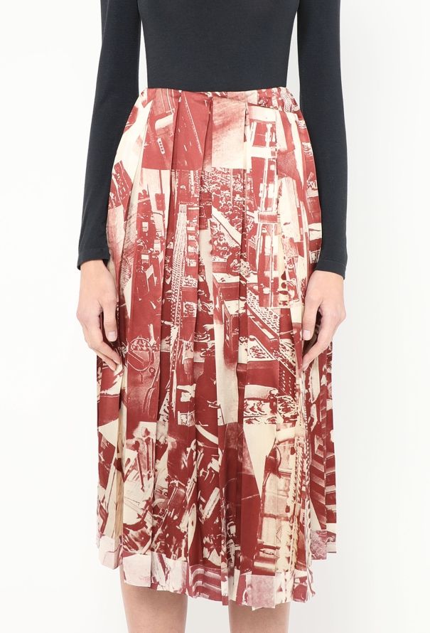 Céline S/S 2018 Factory Print Silk Skirt - 3