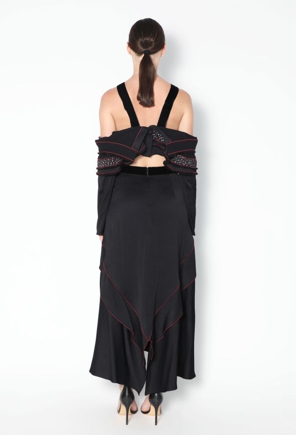 Proenza Schouler S/S 2016 Ruffled Velvet Halter Dress - 6