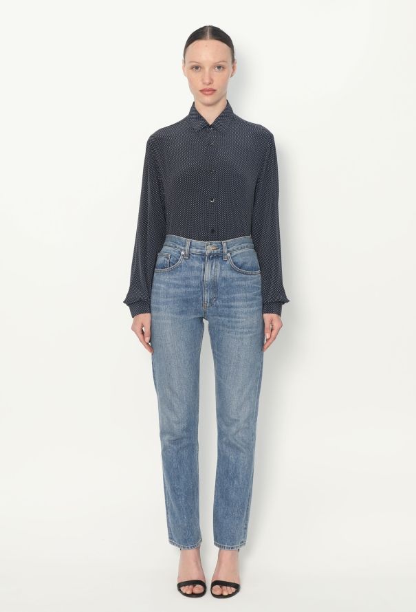 Saint Laurent 2015 Silk Polka Dot Blouse - 3