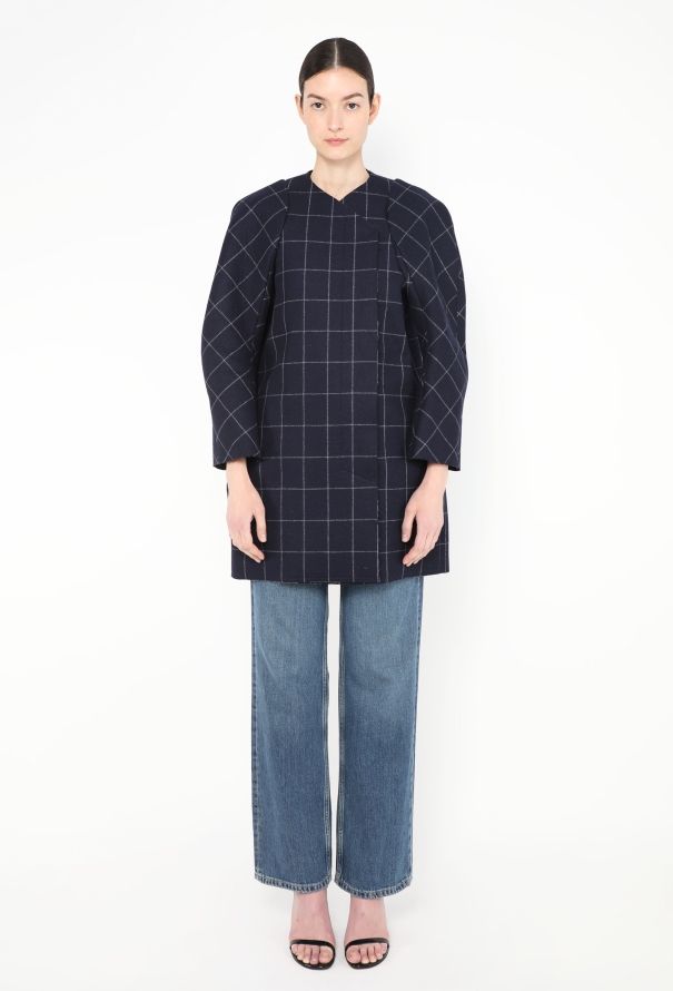 Jacquemus F/W 2014 Checkered Felt Peacoat - 5