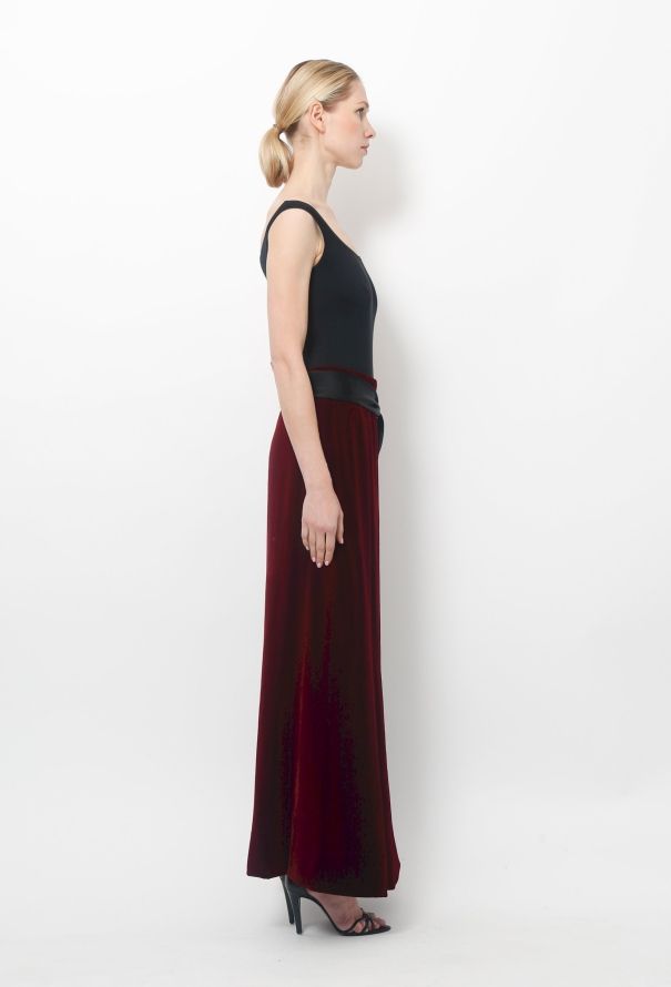 Bordeaux Velvet Skirt - 4